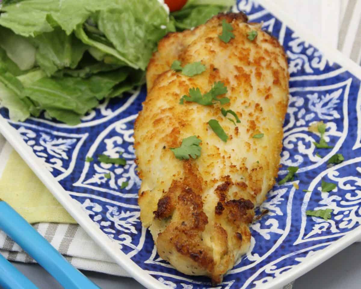 Air Fryer Spinach and Feta Cheese Stuffed Chicken Breast Fork To Spoon