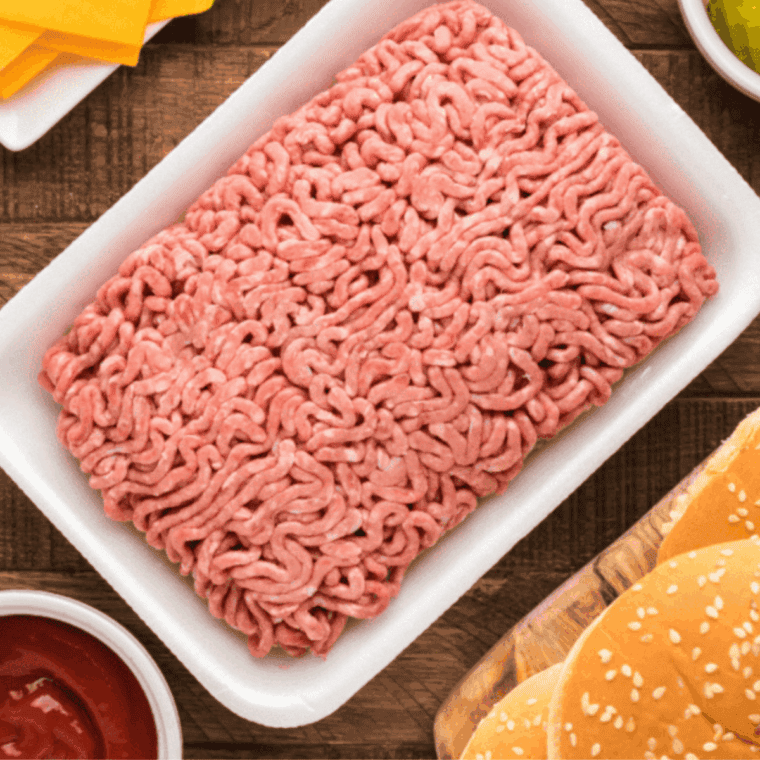 Ingredients needed for Arby’s Copycat BBQ Bacon Burger Recipe on kitchen table.