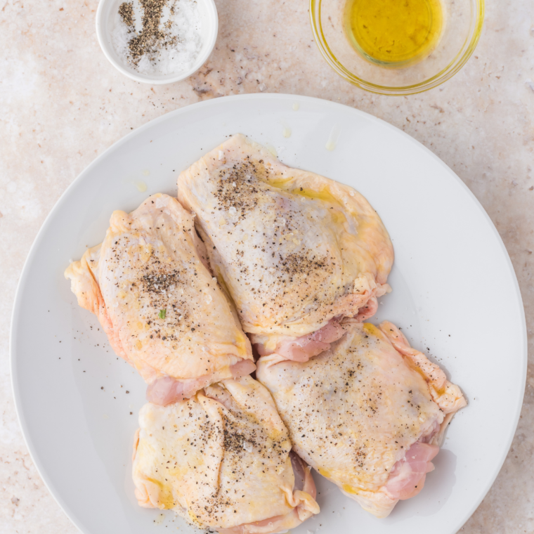 Preparation Stage: "Ingredients for Air Fryer Brown Sugar Chicken Thighs laid out on a kitchen counter.