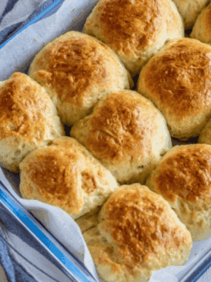 golden brown soft dinner rolls freshly made in an Instant Pot