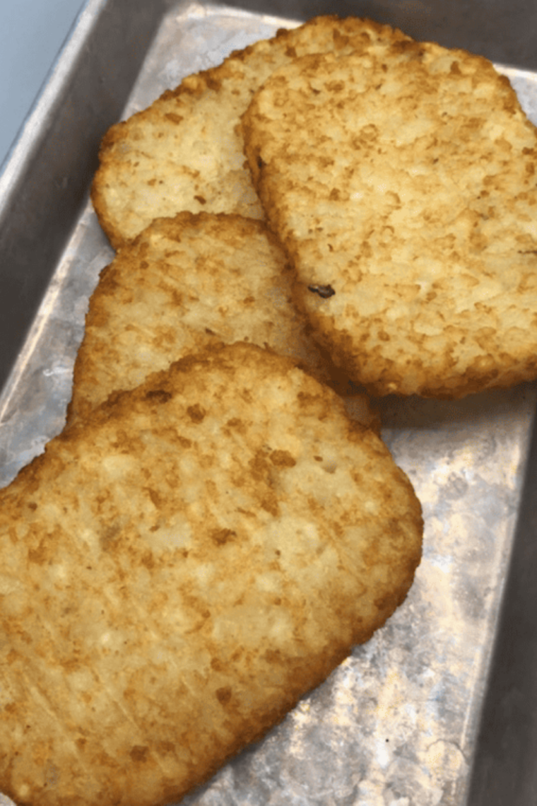 Frozen hash browns cooked in air fryer until crispy golden brown in 10 minutes for an easy breakfast side