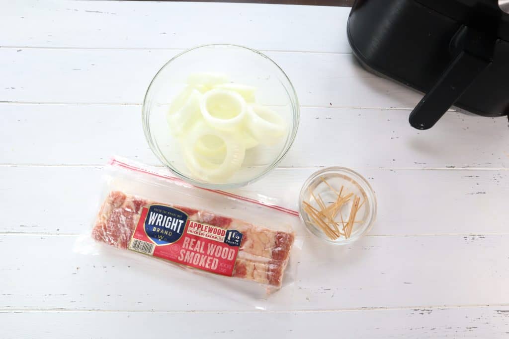 Ingredients Needed For Air Fryer Bacon Wrapped Onion Rings