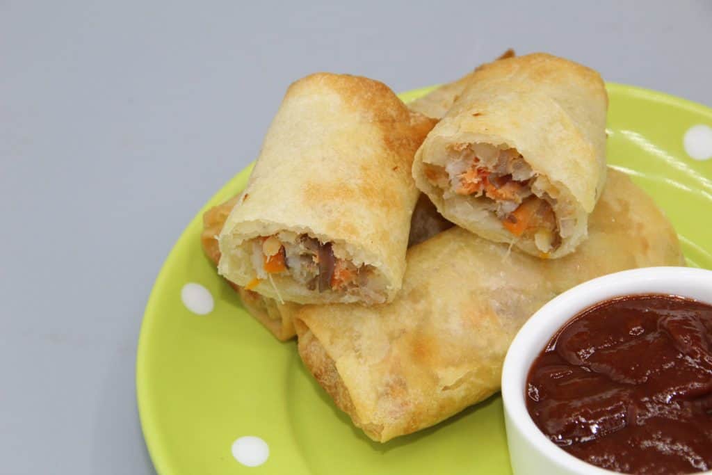 Air Fryer Salmon Spring Rolls