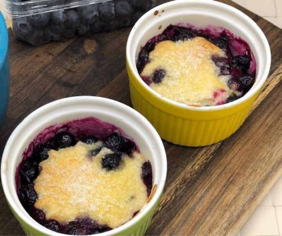 Air Fryer Blueberry Cobbler For Two