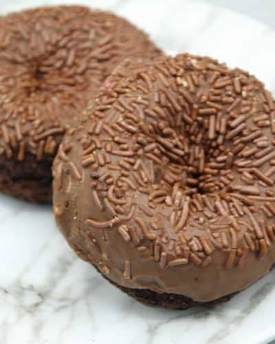 Air Fryer Chocolate Fudge Donuts