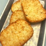 air fried hashbrown patties on pan