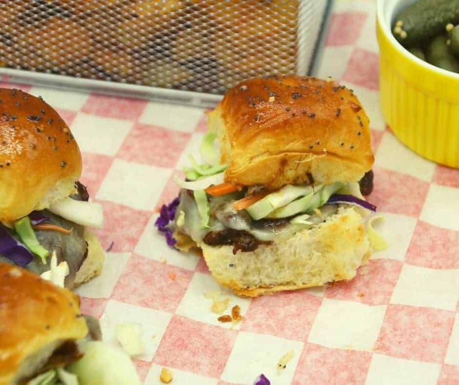 Air Fryer Cheesy BBQ Pork Sliders