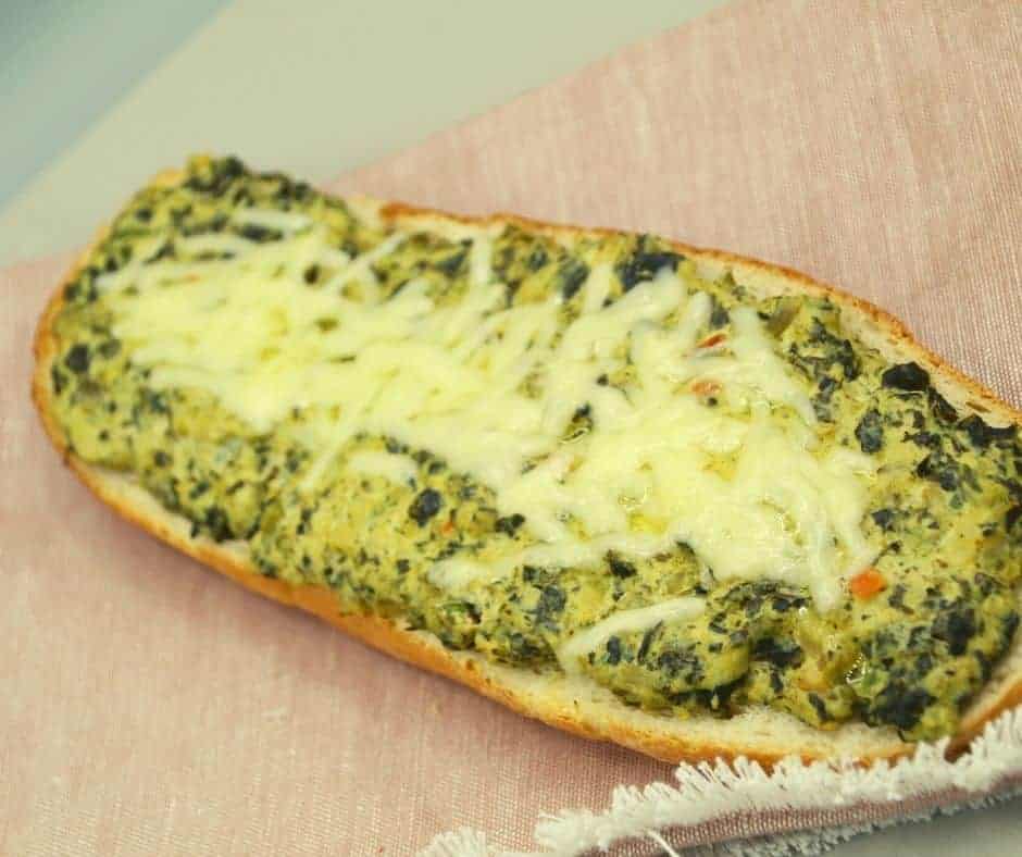 Air Fryer Creamy Spinach and Cheese Bread