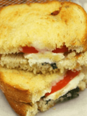 Air Fryer Feta Tomato and Basil Grilled Cheese
