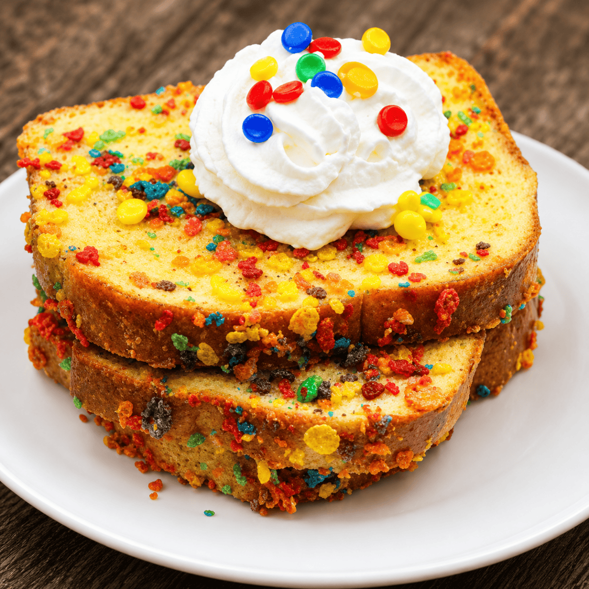 Air Fryer Fruity Pebbles French Toast