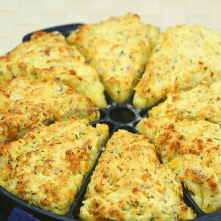 Air Fryer Zucchini Bacon Cheddar Scones