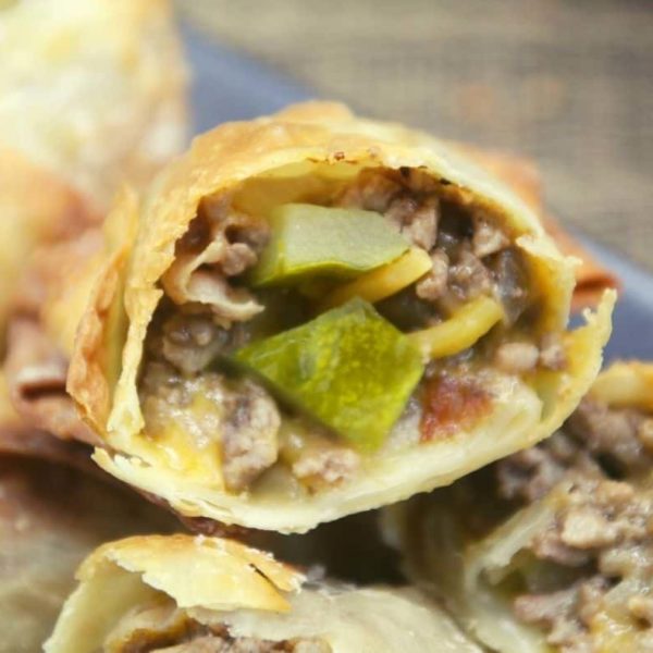 Air Fryer Cheeseburger Egg Rolls Fork To Spoon