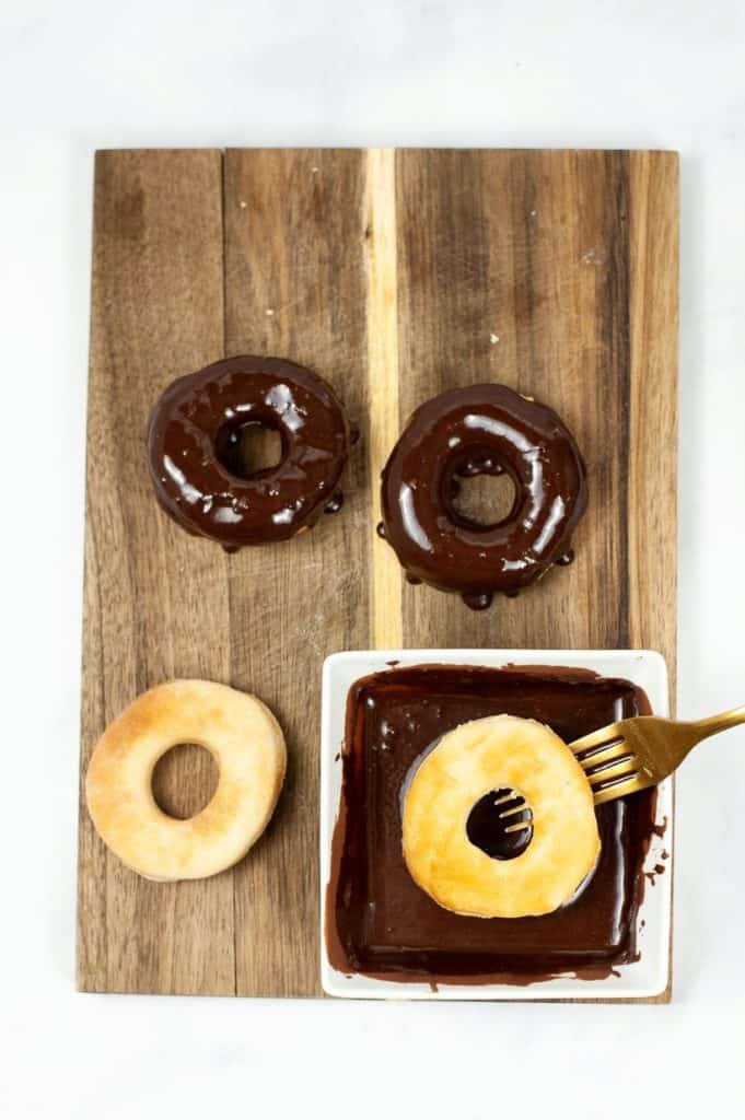 Air Fryer Copycat Dunkin Donuts Chocolate Glazed Donuts