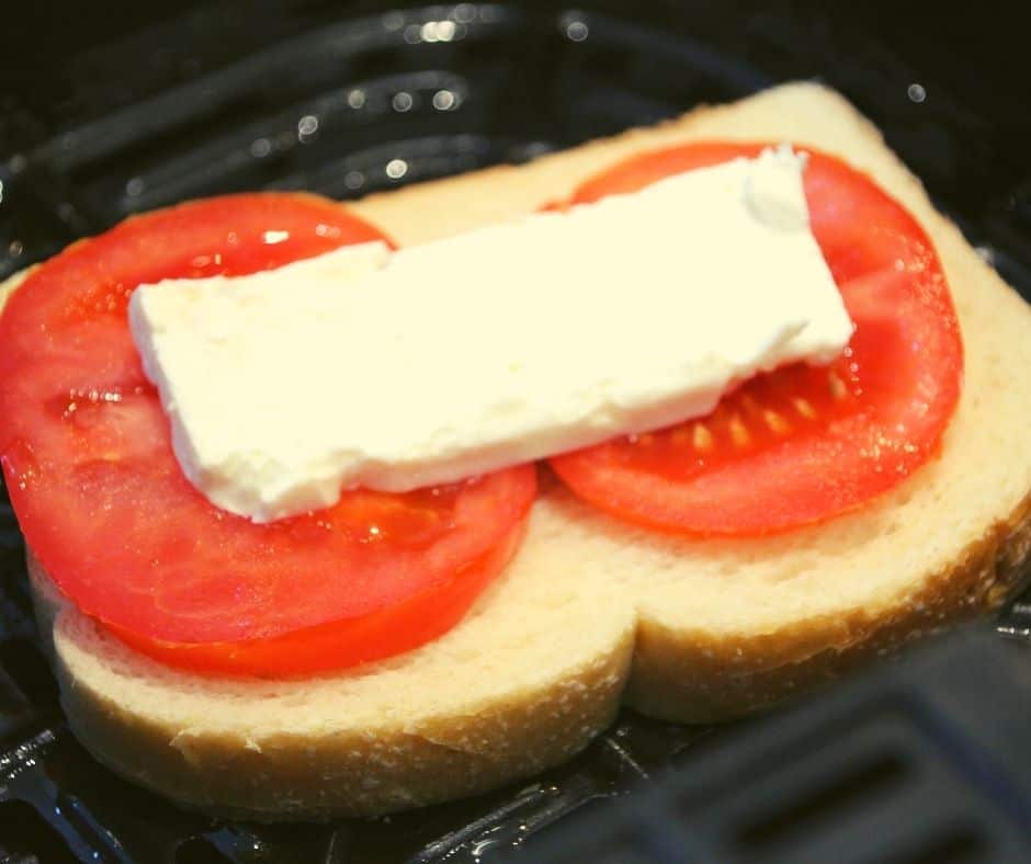 Air Fryer Feta, Tomato, and Basil Grilled Cheese