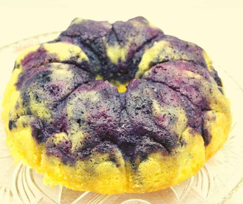 air fryer blueberry lemon bundt cake