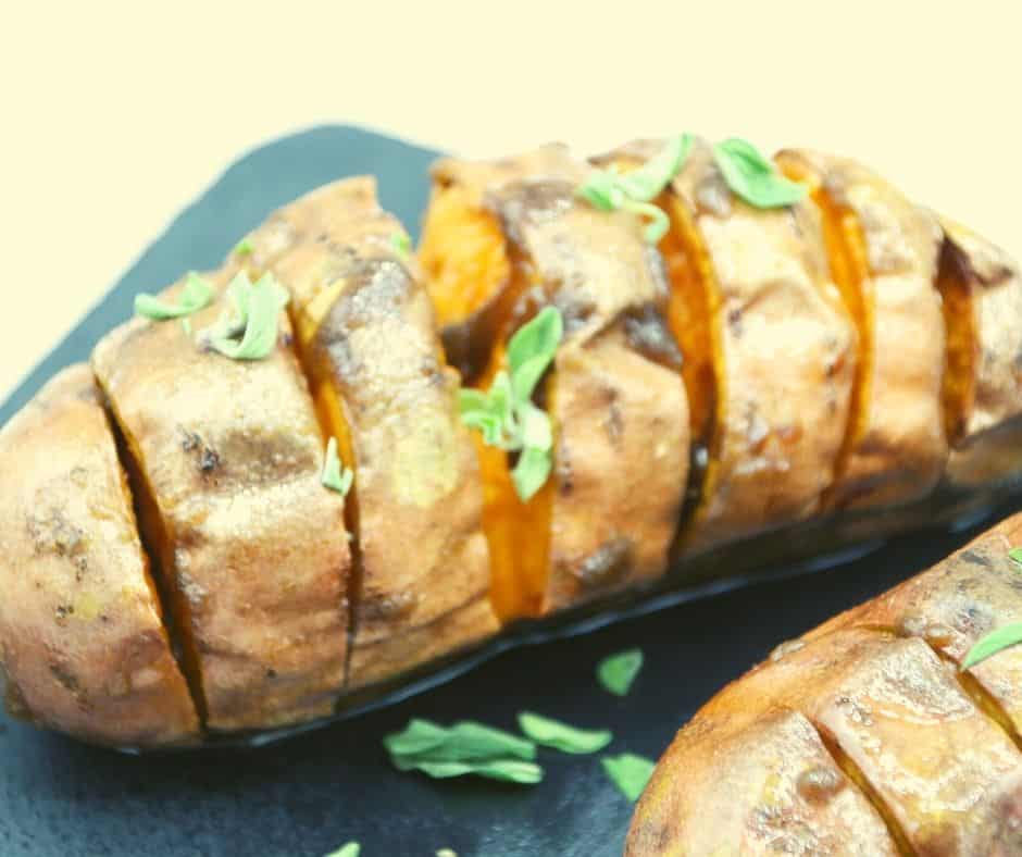 Air Fryer Hasselback Sweet Potatoes filled with brown sugar and butter make for an awesome side dish to go with any meal. Since my Air Fryer Cheesy Hasselbacks were so popular with my readers, I always wanted to do an Air Fryer Hasselback Sweet Potato; today, I made a batch. 