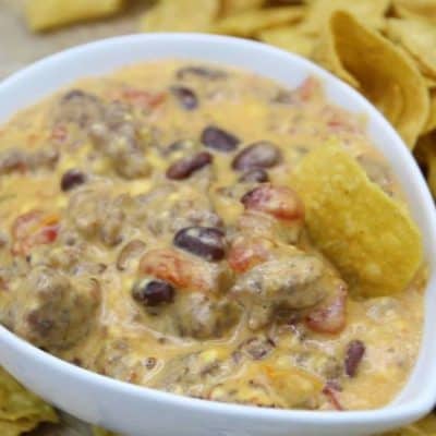 Ninja Foodi Spicy Sausage Queso Dip - Fork To Spoon