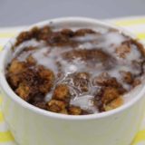 Breakfast today, for my husband and me, so easy and absolutely delicious. How about a homemade Air Fryer Cinnamon Nut Swirl Mug Cake.