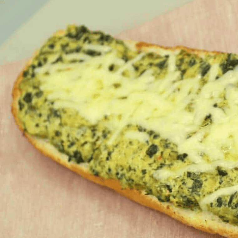 Air Fryer Creamy Spinach and Cheese Bread