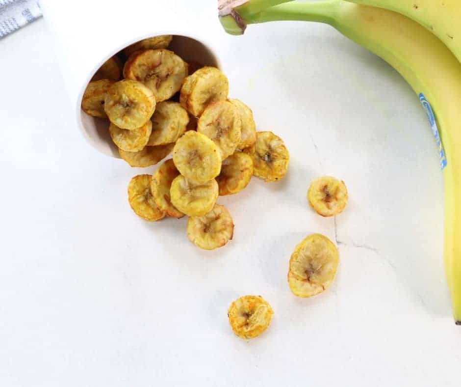 Cooked Air Fryer Banana Chips