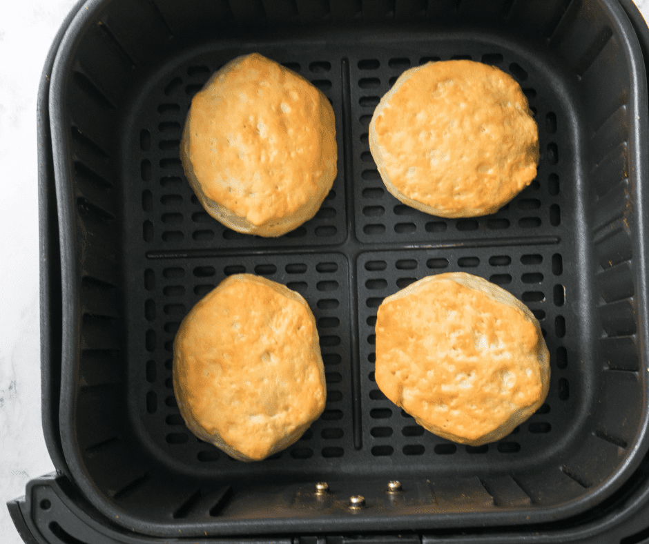 Air Fryer Canned Biscuits  in air fryer basket