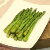 Crispy and tender Air Fryer Frozen Asparagus cooked to perfection.