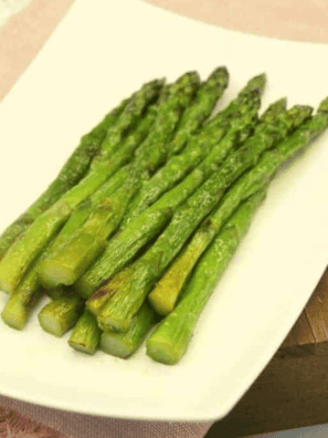 Crispy and tender Air Fryer Frozen Asparagus cooked to perfection.