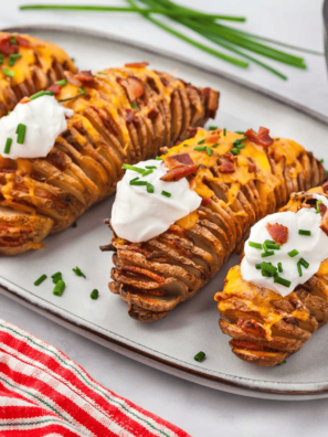 Air Fryer Garlic Butter Hasselback Potatoes