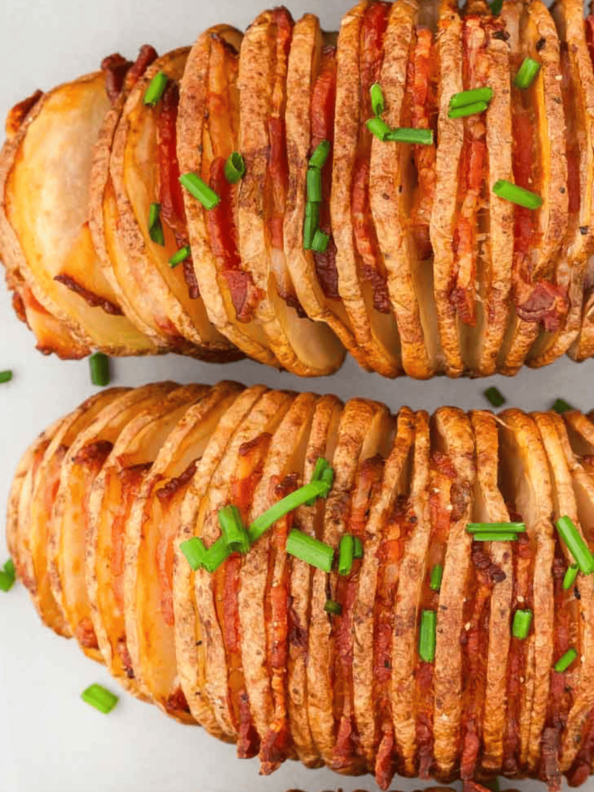 Air Fryer Cheesy Hasselback Potatoes - Fork To Spoon