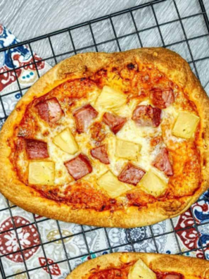 Air Fryer Hawaiian Pizza Flat Bread