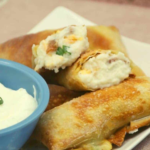 Air Fryer Loaded Mashed Potato Egg Rolls