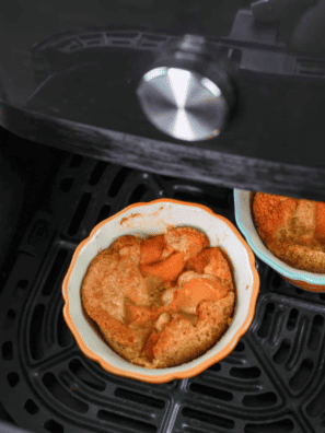 Air Fryer Peach Cobbler Mug Cake