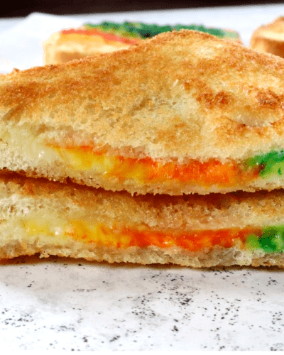 Air Fryer Rainbow Grilled Cheese