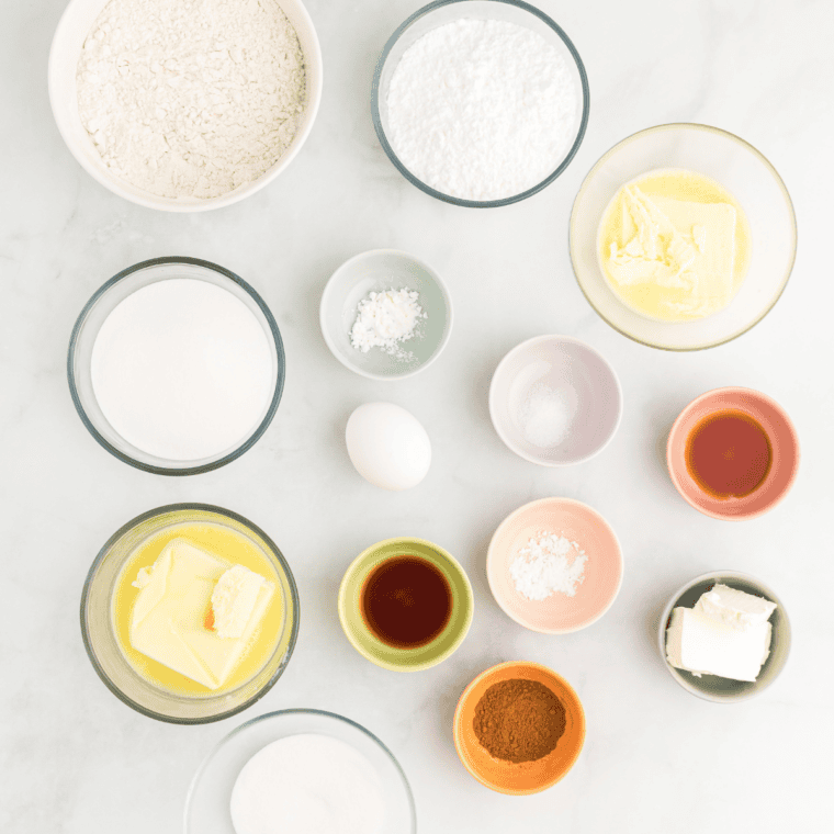 Ingredients needed for Best Air Fryer Breakfast Cookie Recipe on kitchen table.