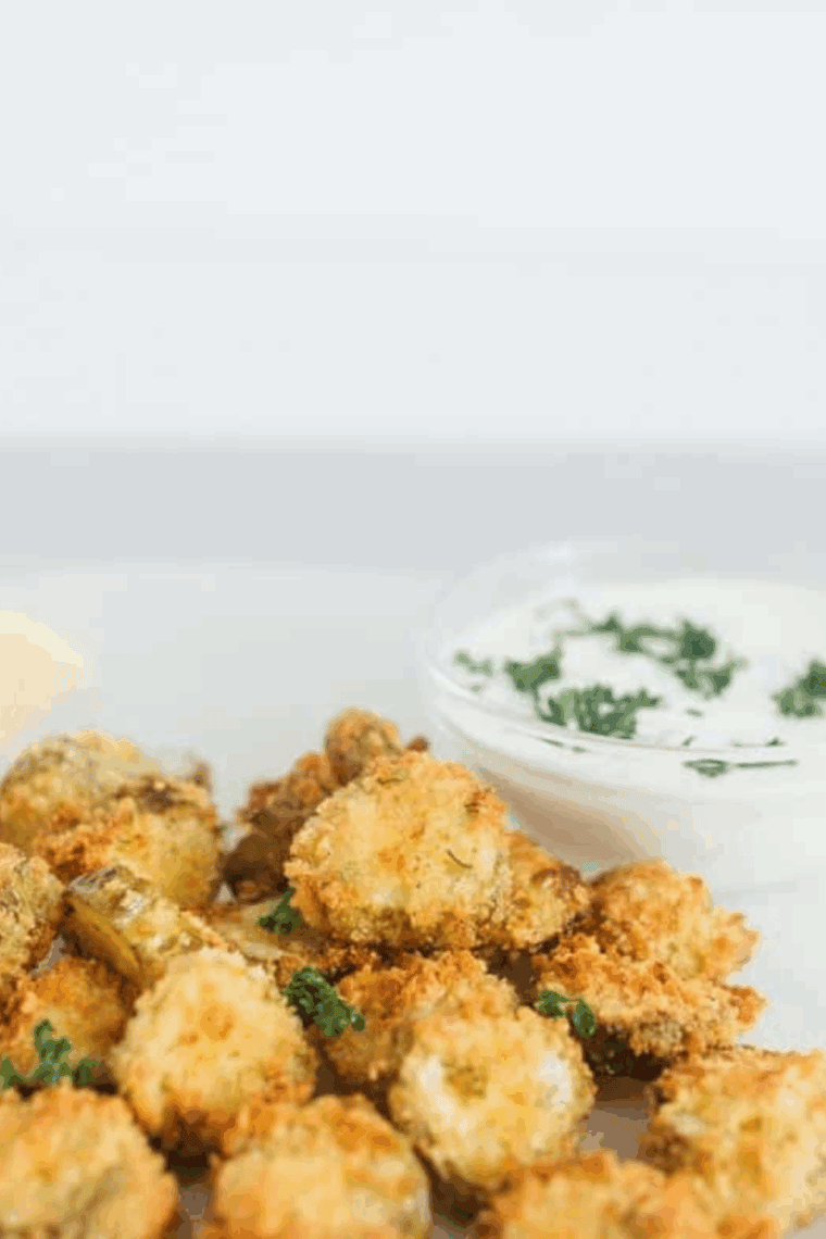 Plate of Logans Roadhouse Fried Pickle Recipe. 