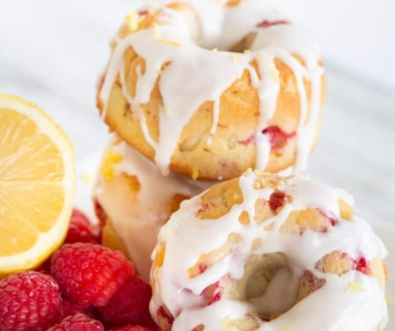 Air Fryer Raspberry Lemon Donuts Fork To Spoon