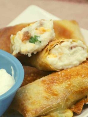 Air Fryer Loaded Mashed Potato Egg Rolls