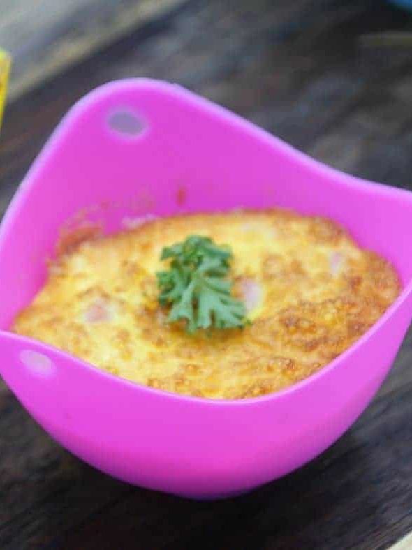 Air Fryer Ham and Cheese Egg Cups - Fork To Spoon