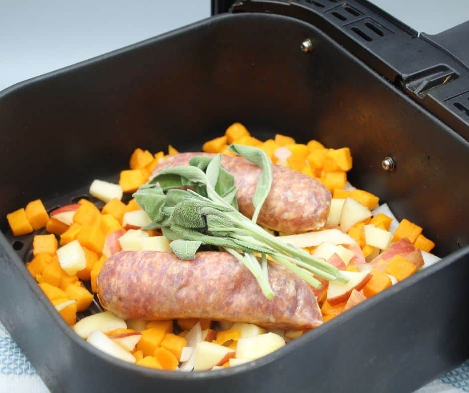 Sausages In Air Fryer With Vegetables