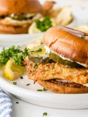 Air Fryer Copycat Popeyes Cajun Flounder Sandwich