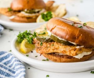 Air Fryer Copycat Popeyes Cajun Flounder Sandwich