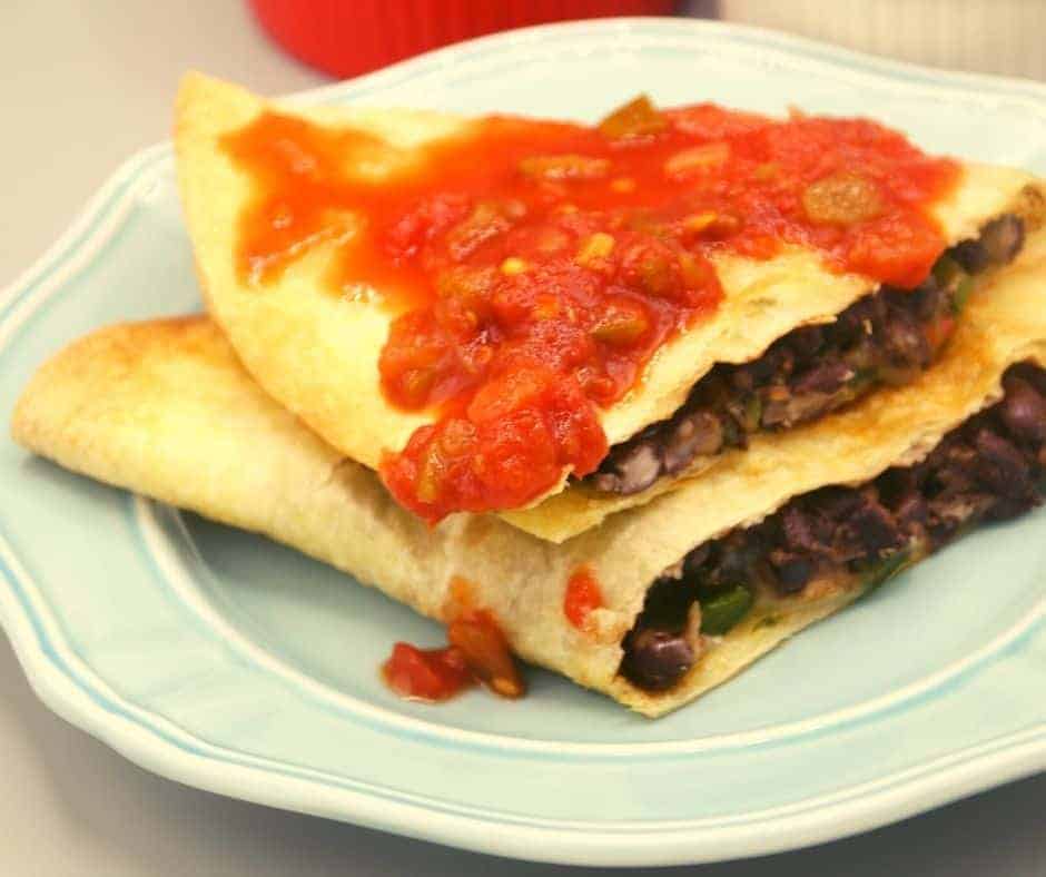 Air Fryer Cheesy Black Bean Quesadillas