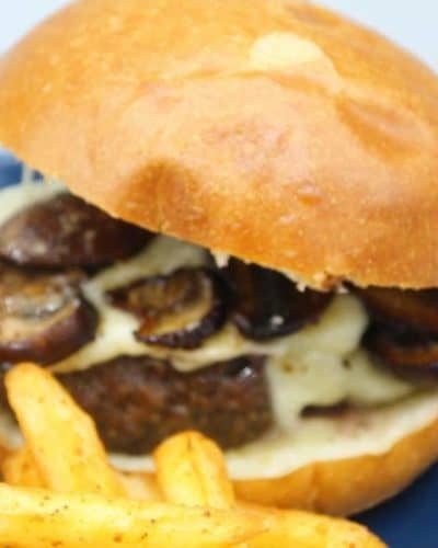 Air Fryer Mushroom & Swiss Burgers