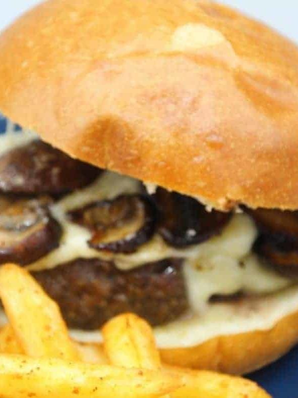 Air Fryer Quarter Pounder with Cheese Fork To Spoon