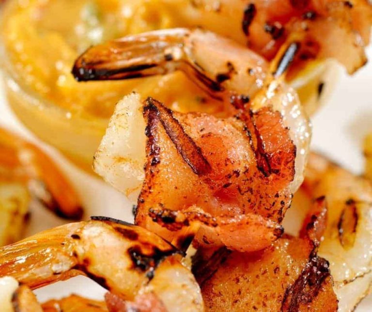 Air Fryer Bacon Wrapped Shrimp Fork To Spoon