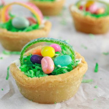 Air Fryer Easter Basket Cookie Cups