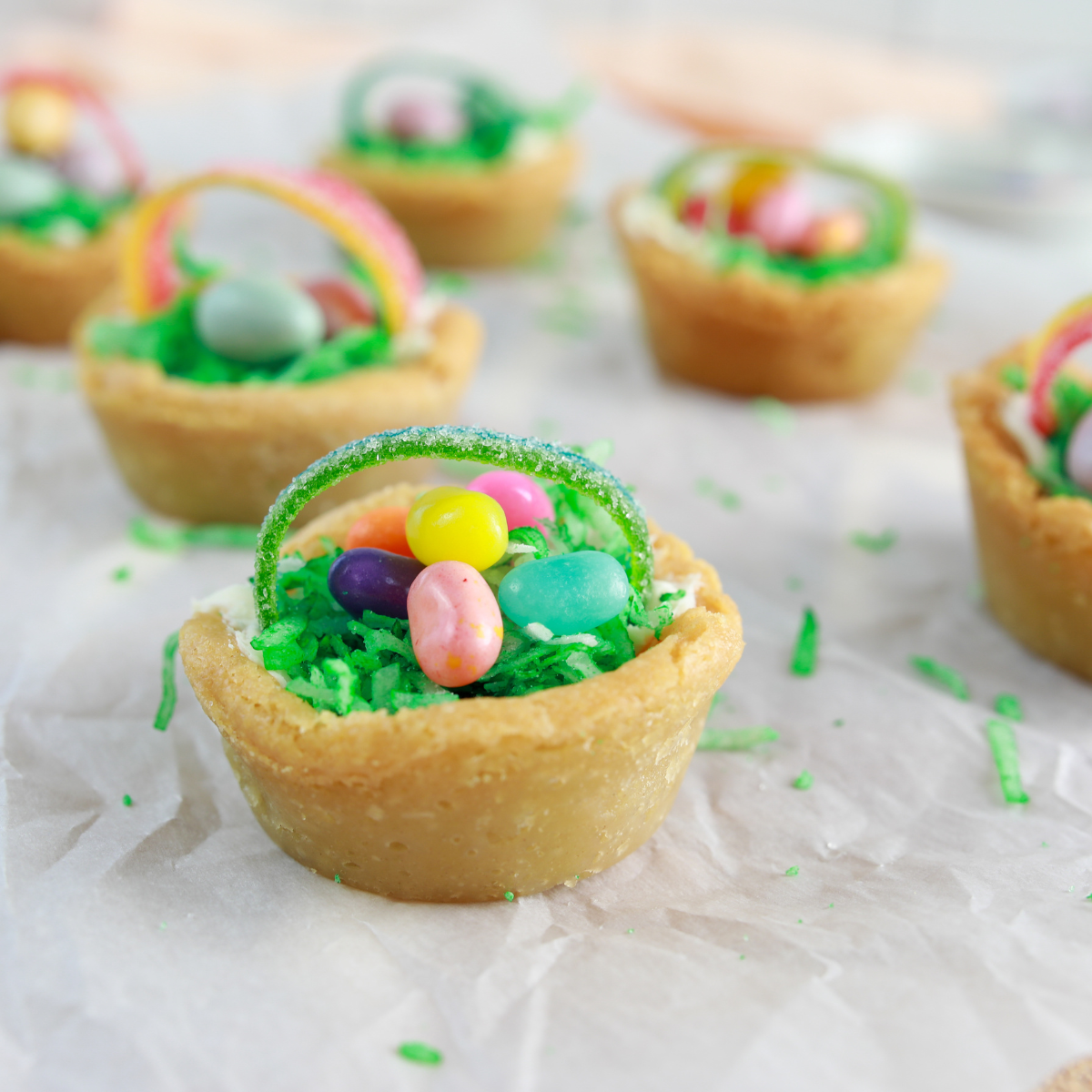 Air Fryer Easter Basket Cookie Cups