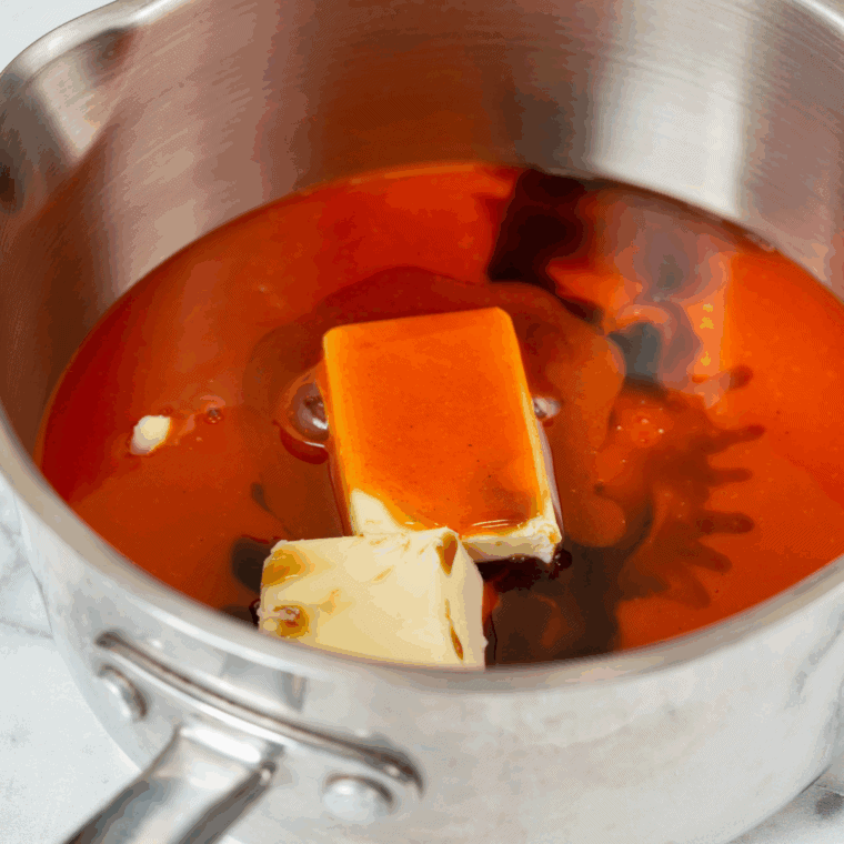 Make Hooter's Copycat Buffalo sauce in a small saucepan.