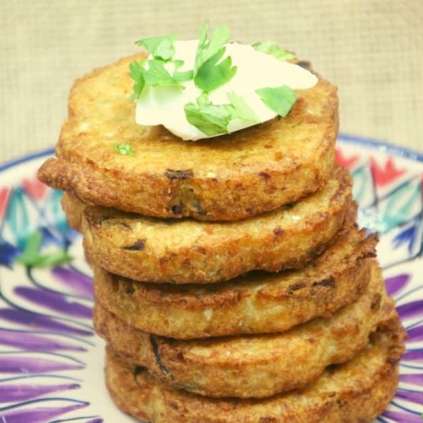 Air Fryer Trader Joe's Cauliflower Pancakes Fork To Spoon