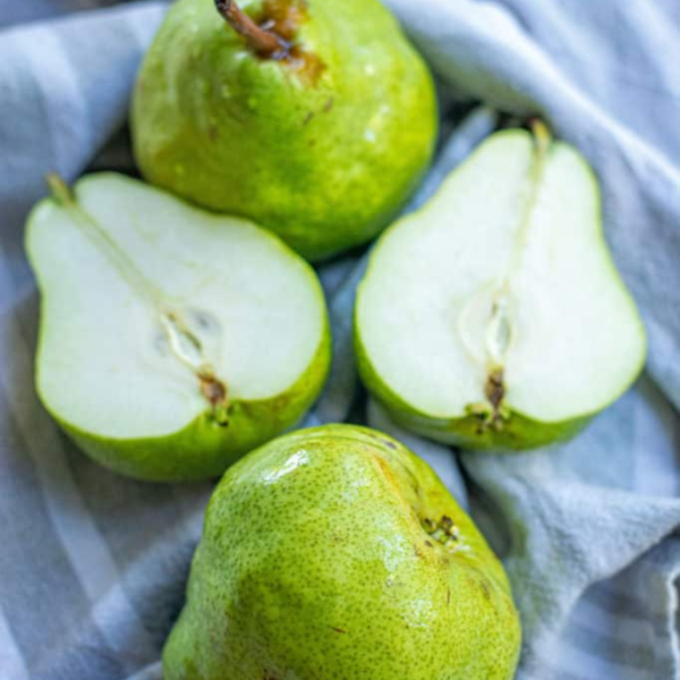 Ingredients Need Air Fryer Roasted Pear Salad on table.